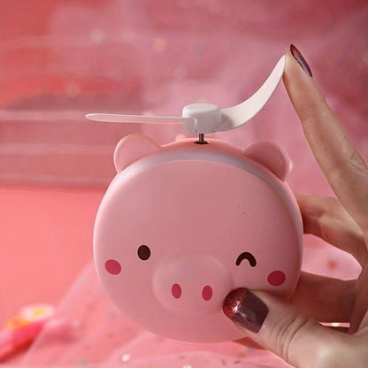 Cute Piggy Pocket LED Fan (Best Gift For Your Loved Ones) 💖