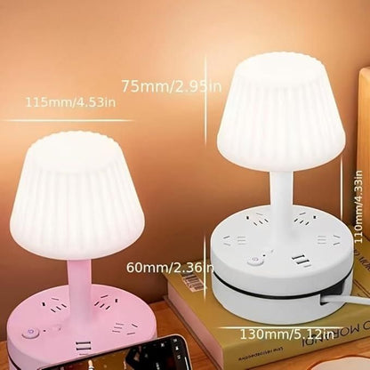 3 in 1 Dimmable LED Table Lamp (LIGHT+ CHARGING POINTS +MOBILE STAND)
